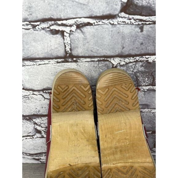 Danish Design Red Leather Wooden Heel Handmade Clogs Shoes Women Sz 38EU/7.5M US - Picture 9 of 16